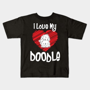 'I Love My Doodle' Dog Poodle Lovers Kids T-Shirt